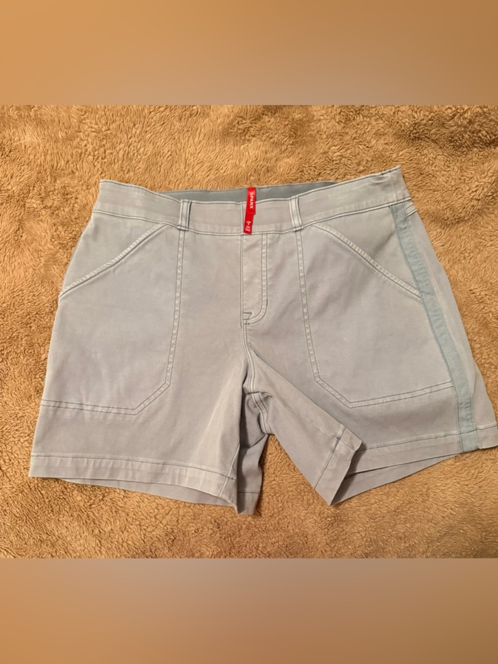 SPANX Light Blueish Grey High-Waist Casual Shorts